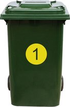 Kliko Sticker / Vuilnisbak Sticker - Nummer 1 - 17 x 17 - Geel