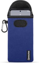 Hoesje voor Nokia X30 - MobyDefend Neopreen Pouch Met Karabijnhaak - Insteekhoesje - Riemlus Hoesje - Blauw - GSM Hoesje - Telefoonhoesje Geschikt Voor Nokia X30