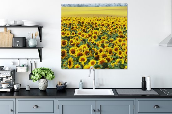 Tableau sur toile Tournesol - Fleurs - Nature - 90x90 cm - Décoration murale