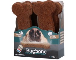 Bugbone - Hondensnack met insecteneiwit - Gezond, lekker en makkelijk verteerbaar - Reinigt het gebit - Laag in calorieën – Hypoallergeen – Graanvrij - Geschikt voor honden - Large - 6 x 45 gram