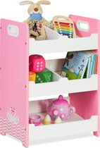 Armoire à jouets Relaxdays avec 5 compartiments - étagère de rangement pour enfants - étagère à jouets rose chambre d'enfant - M