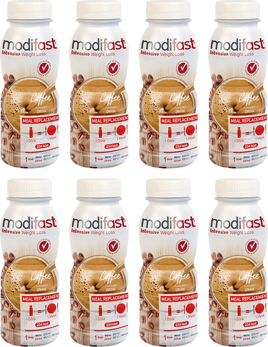 Goedkoopste Modifast | Drinkmaaltijd | Koffie | 8 Stuks | 8 x 236 ml