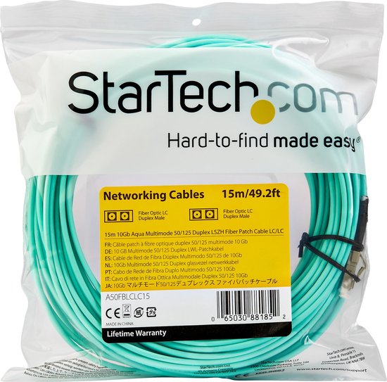 StarTech.com Câble Fibre Optique Multimode de 15m LC/UPC à LC/UPC OM3, Fibre  Full... | bol