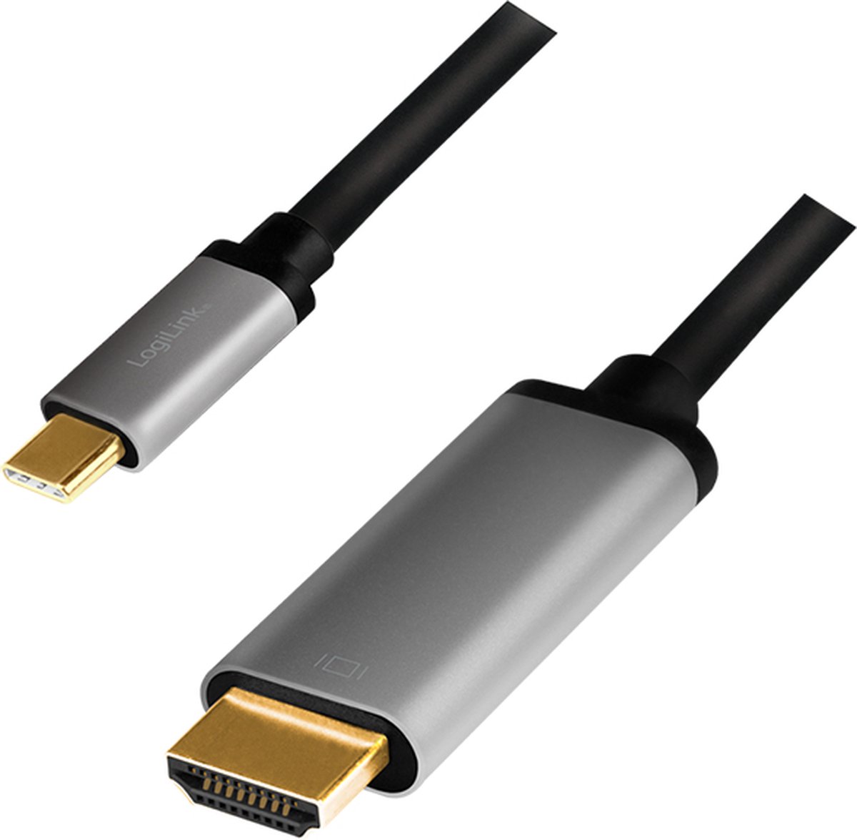 verloopstekker USB 3.2 Gen1 Type-C HDMI-A Zwart. Grijs