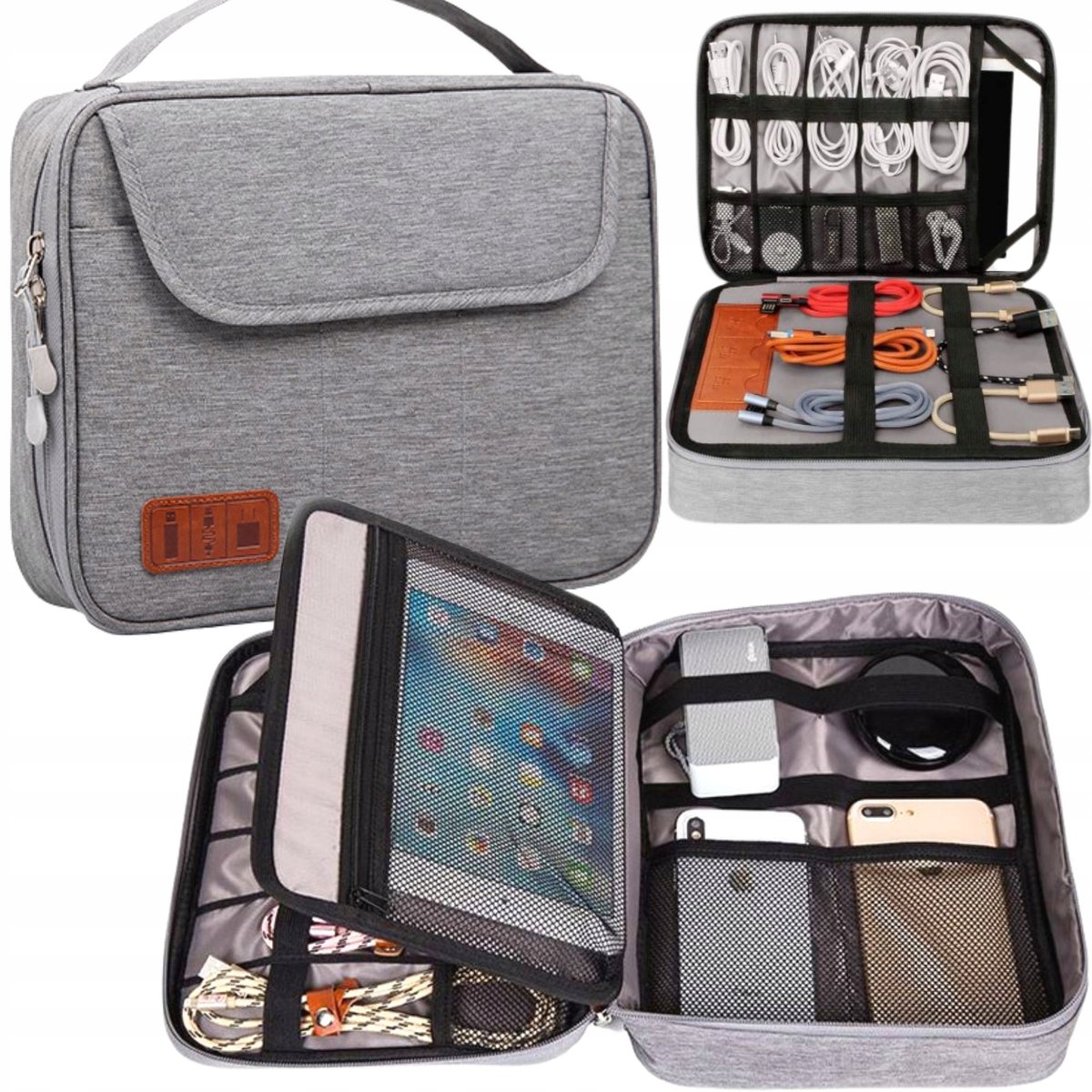 Dubbellaagse Organizer Tas voor Laptop & Tablet Accessoires (10 inch)