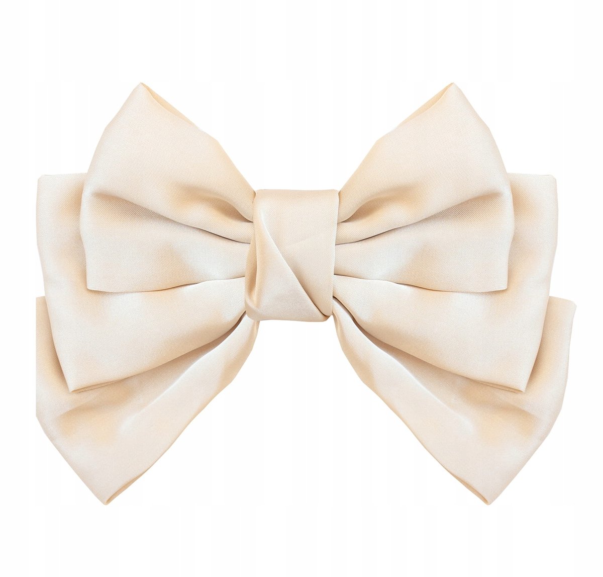 Grote Satine Cream Strik Haarclip - Modieus en Elegant
