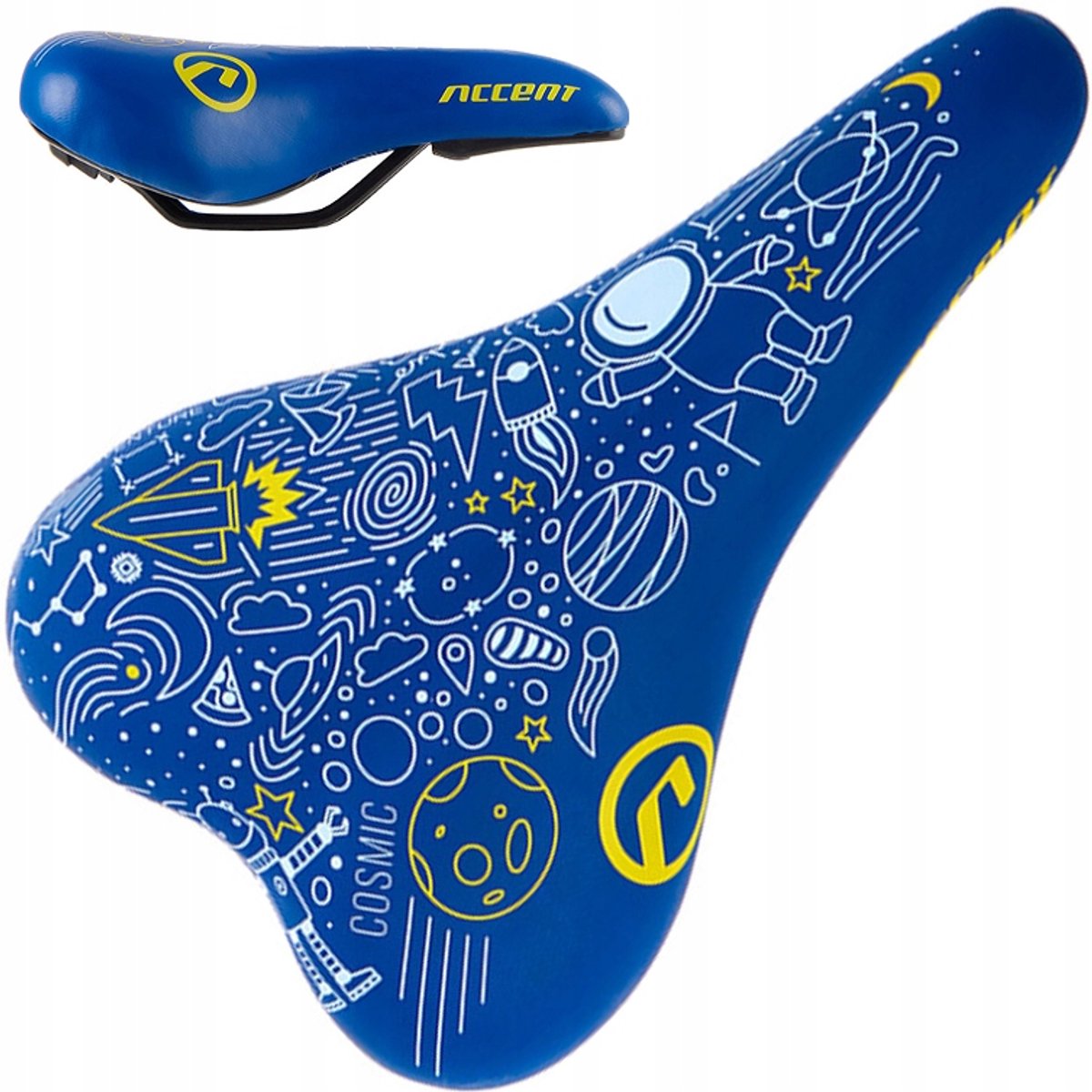 Accent Robo Kinderzadel Blauw-Geel voor Fietsen 16"-20"