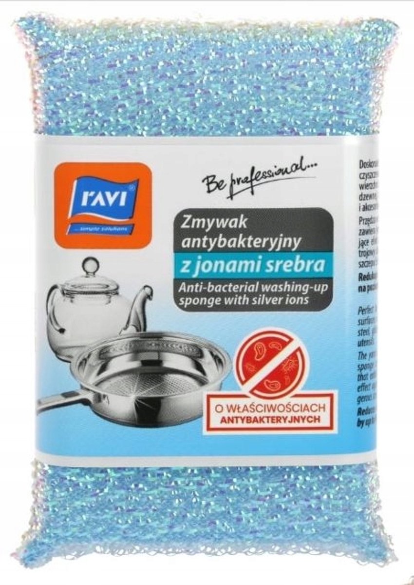 Ravi Antibacteriële Reinigingsspons met Zilverion - 1 Stuk