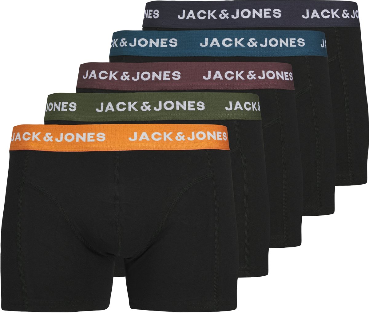 Jack & Jones heren 5P boxers oliver combi zwart