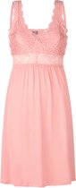 By Louise Slipdress Dames Nachthemd Met Kant Roze - Maat XL