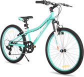 Hiland Climber 2.0 Tiener Forensen Stadsfiets - 24 inch - 7 versnellingen - V-Brake - Groen - Geschikt voor buitenactiviteiten in de lente