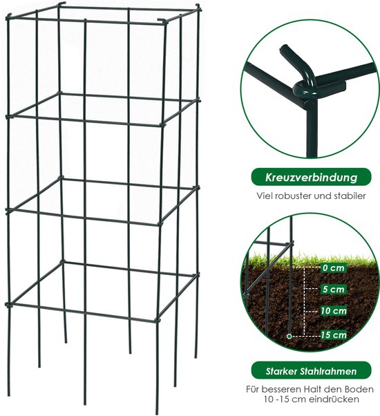 COSTWAY Tomaten Klimhulp, set van 3, diameter 50 cm