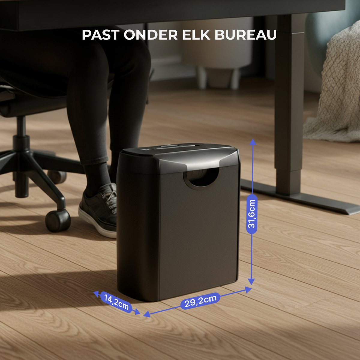 Stane Papierversnipperaar – Papiervernietiger voor Thuis en Kantoor – Shredder Vernietigt Creditcard - Versnipper 6 A4 Vellen in 1 Keer – 10L OpvangBak - Zwart thumbnail 4