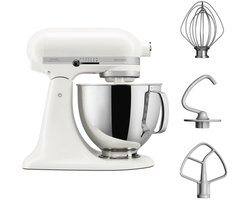 KitchenAid Artisan 5KSM125EPL - Keukenmachine - 4,8L - Porselein wit - 3 menghaken