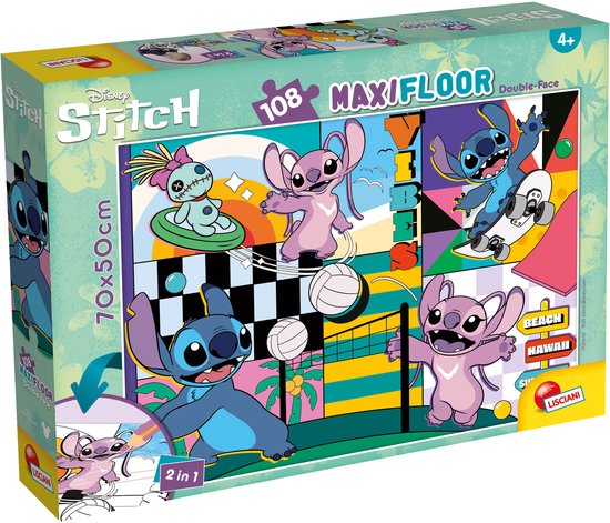 Lisciani - Puzzle - Disney Stitch - Maxi puzzle de sol 108 pièces