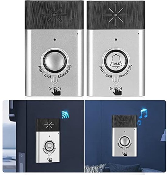 Draadloze deurbel met intercominstallatie voor buiten - Bereik van 200 mm — afbeelding 4