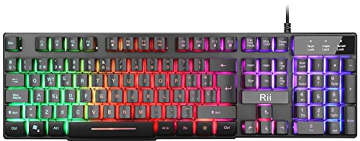 Gaming-toetsenbord met RGB-achtergrondverlichting en USB-kabel - 104 toetsen
