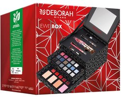 Deborah Milano Women's Makeup Jewel Box Gift Set - Mascara, Eye Pencil, Lipstick, Lip Gloss, Face Powder in Various Finishes and Colors
