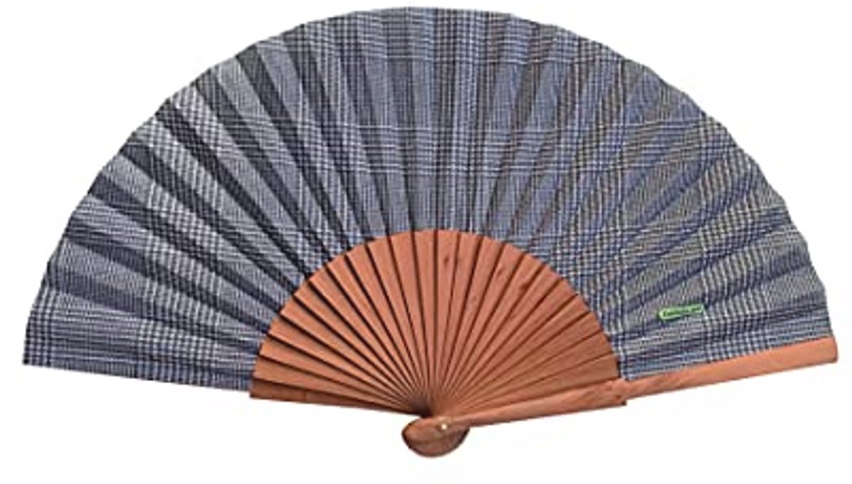 Spaanse handwaaier van hout en katoen - 23 cm - modieus accessoire voor evenementen en geschenken