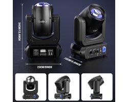 200W LED Moving Head Beam Licht – Stage Lamp – DJ Verlichting – Feestverlichting – Podiumlicht – Aluminium Behuizing – 18 Prism Gobo Effect – DMX512 Besturing