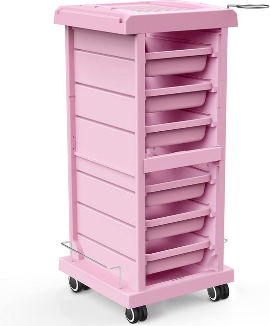 Kapperswagen, 3-laags Kapsalonstationkast Voor Stylisten Met Afsluitbare Lade Mdf Rolplank Met 4 Wielen 2 Afsluitbaar Voor Beauty Spa Barbershop Tattoo P 010302510068