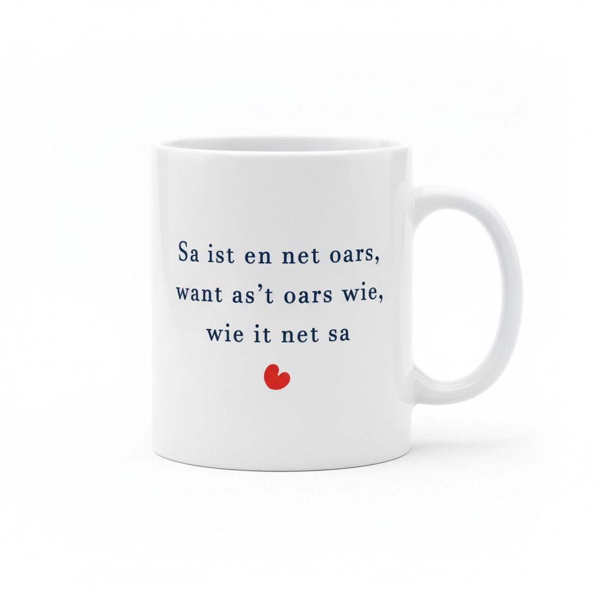 Friese Tekst Mok – “Sa ist en net oars” Quote – 330 ml Keramische Koffiemok Cadeau