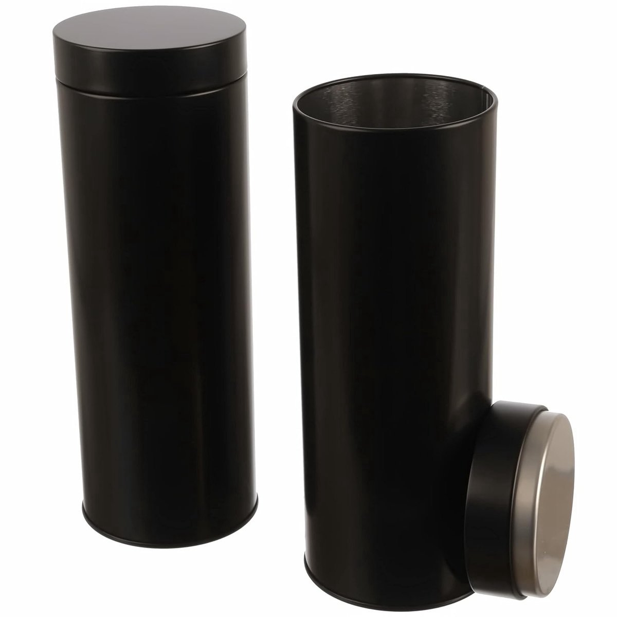 Stunq® Koffiepadblikken - Aromabestendig - 2 stuks - Zwart - Metaal - 20 x 7 cm