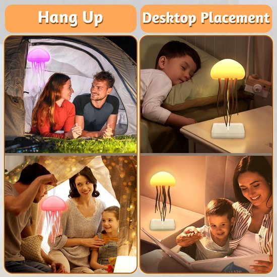LED Kwallenlamp Nachtlampje RGB Sfeerlamp met Dansende Tentakels en Spraakbesturing voor Kinderen en Woonkamer van Merkloos — afbeelding 3