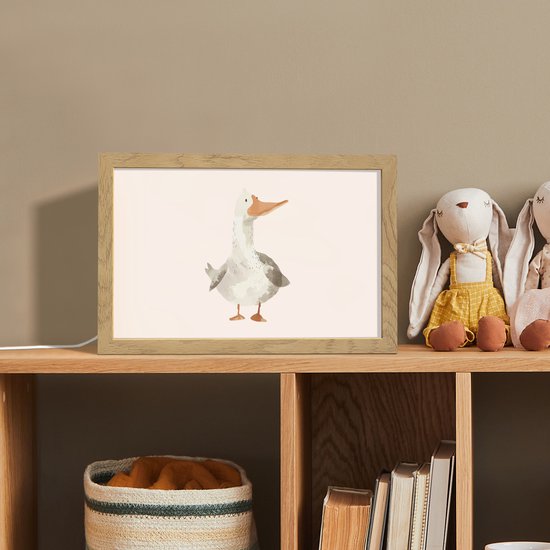 Nachtlampje 30x20 cm - Kinder lampje - Gans - Eend - Boerderij - Dieren - Tafellamp kinderkamer - Slaapkamer lamp - Bedlamp kinderen - Kinderlampje stopcontact - Wandlamp babykamer - Nachtlampjes van Merkloos — afbeelding 3