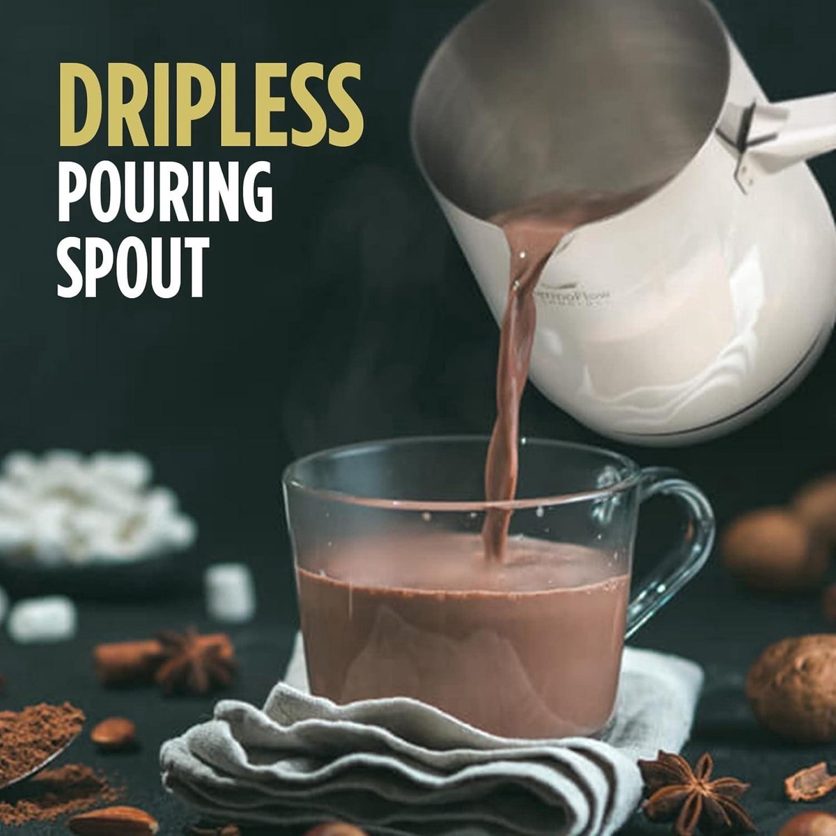 Stunq® Roestvrijstalen inductie mokkapot - Moderne Turkse Cezve koffiepot met 3-laags stalen bodem - Geschikt voor thee melk opschuimen cacao - Alle kookplaten - 700 ml