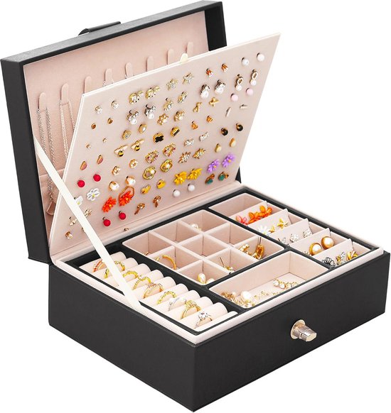 Sieradendoos Mooie Sieraden Oorbellen Ketting Ring Afwerking Doos Thuis Kaptafel Prachtig Sieradendoos Mooie Sieraden Oorbellen Ketting Ring Afwerking Doos Thuis Kaptafel Prachtig