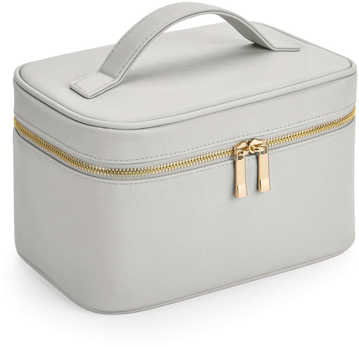 Make-up Case Collectie – Harde Make-up Tas – 4 Liter – Ritsvakken – Luxe PU Afwerking – Grijs – 23×15×14 cm