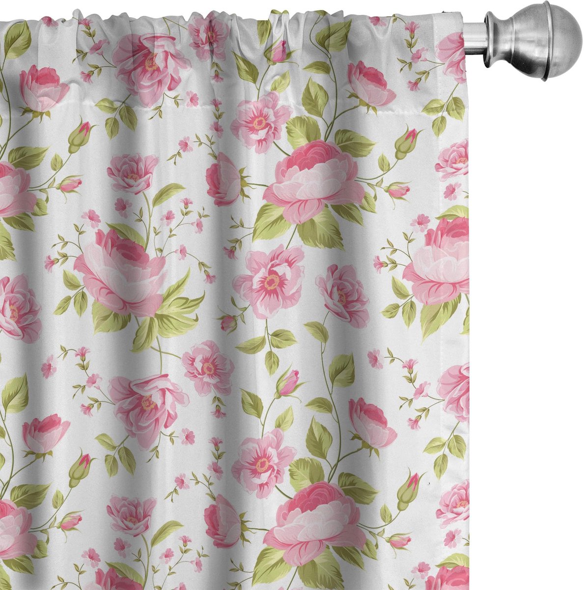 ABAKUHAUS Gordijnen – 2x75x225 – microvezel, pastelroze