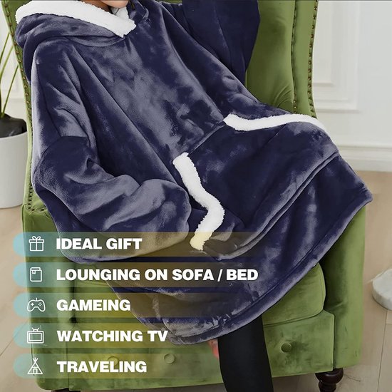 Oversized Hoodie Deken Sweatshirt Comfortabele Sherpa Giant Wearable Dekens Gift voor Volwassenen Mannen Vrouwen Tieners Vrouw Vriendin Plaid Zwart Oversized Hoodie Deken Sweatshirt Comfortabele Sherpa Giant Wearable Dekens Gift voor Volwassenen Mannen Vrouwen Tieners Vrouw Vriendin Plaid Zwart