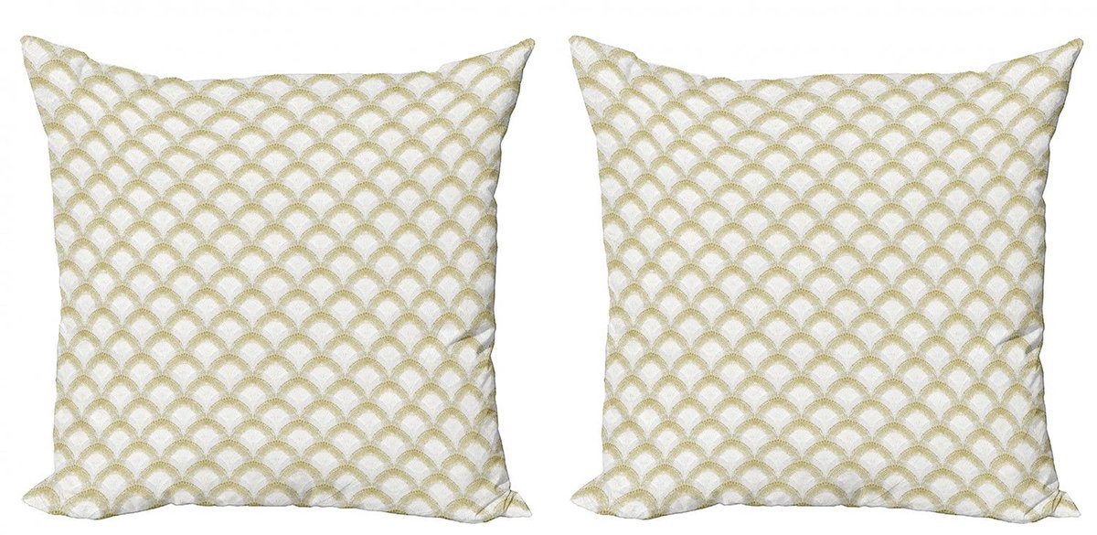 ABAKUHAUS Art Deco Kussenhoes – 45x45 cm – Dubbelzijdige druk – Rits Pale Kaffee Weiß