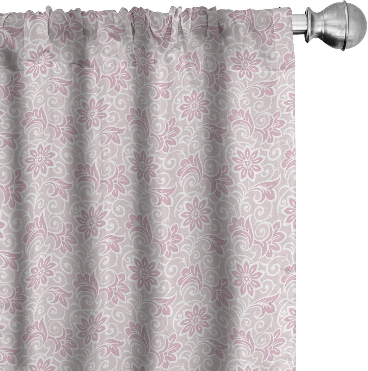 ABAKUHAUS Microvezel Gordijnen – 2x75x245 cm – Blush Gedroogde rozen – Halverduisterend Schamesröte Getrocknete Rose
