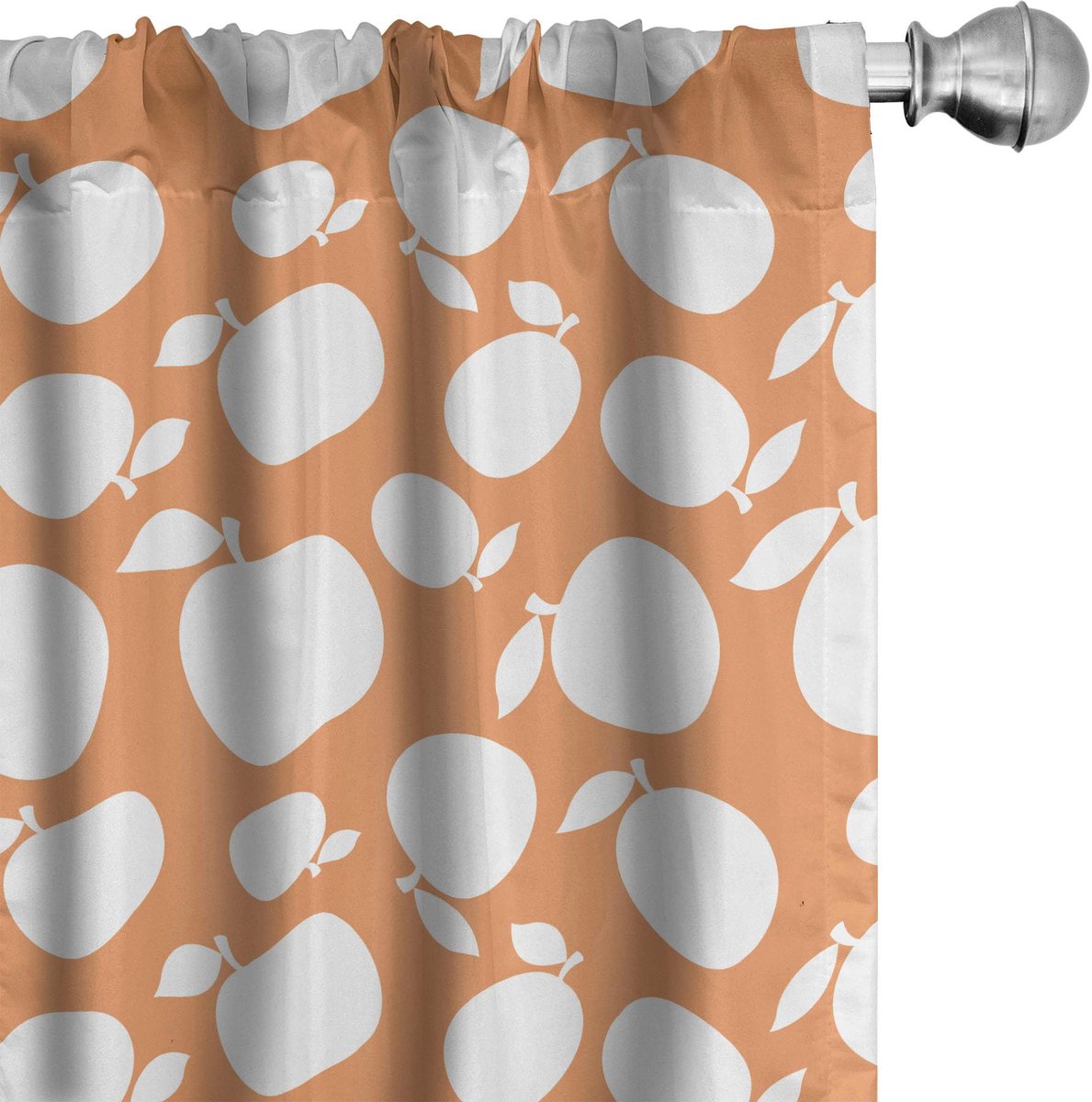 ABAKUHAUS 2-Delig Mikrofaser Gordijn – Blass Oranje/Wit – 150x245 cm