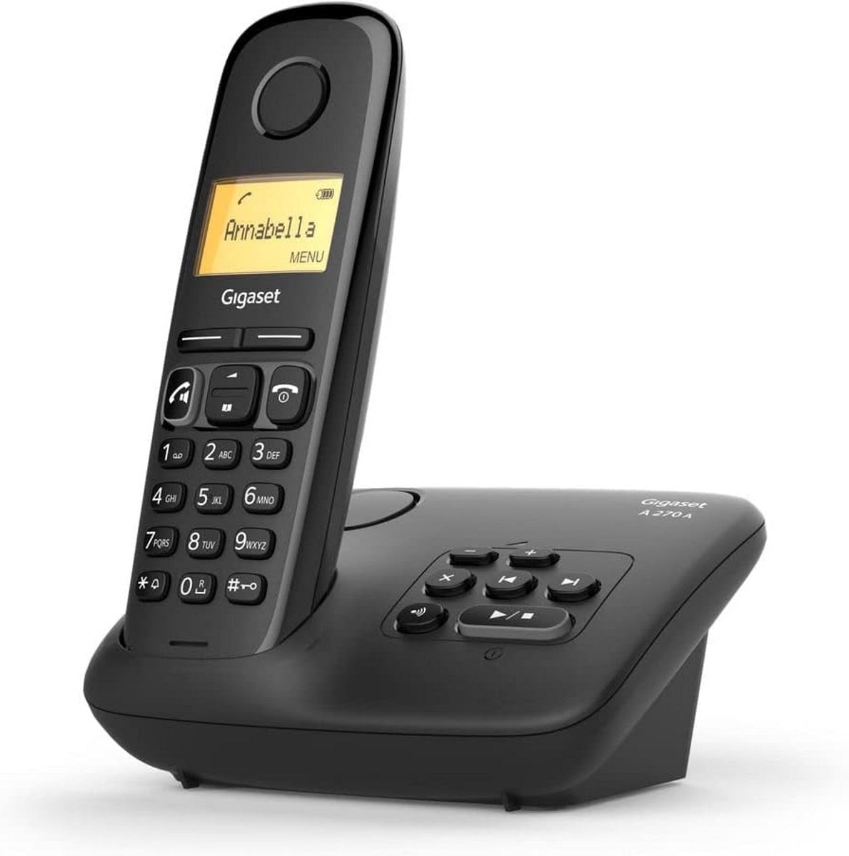 Draadloze DECT Vaste Telefoon met Antwoordapparaat en Handsfree Functie - Zwart