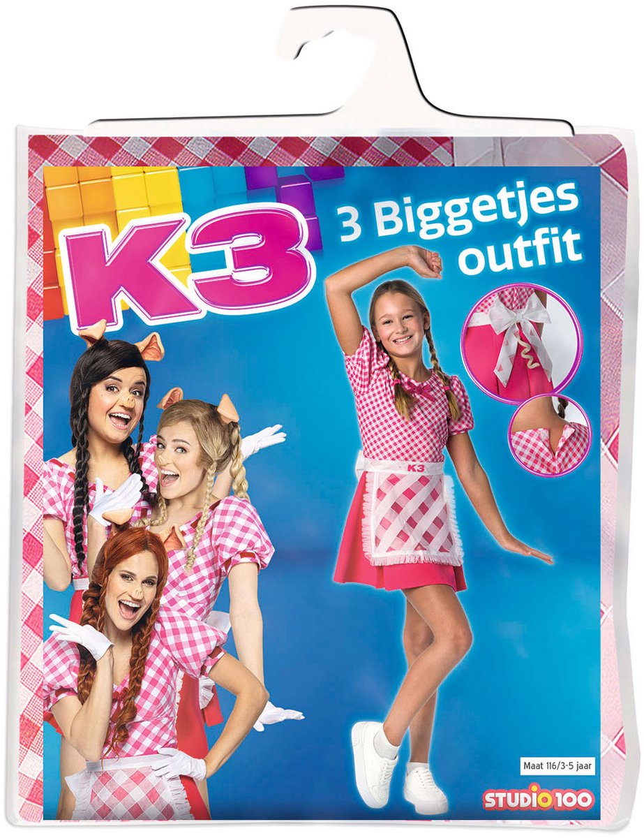 K3 verkleedkleding - Verkleedjurk De 3 Biggetjes - 3/5 jaar — afbeelding 12