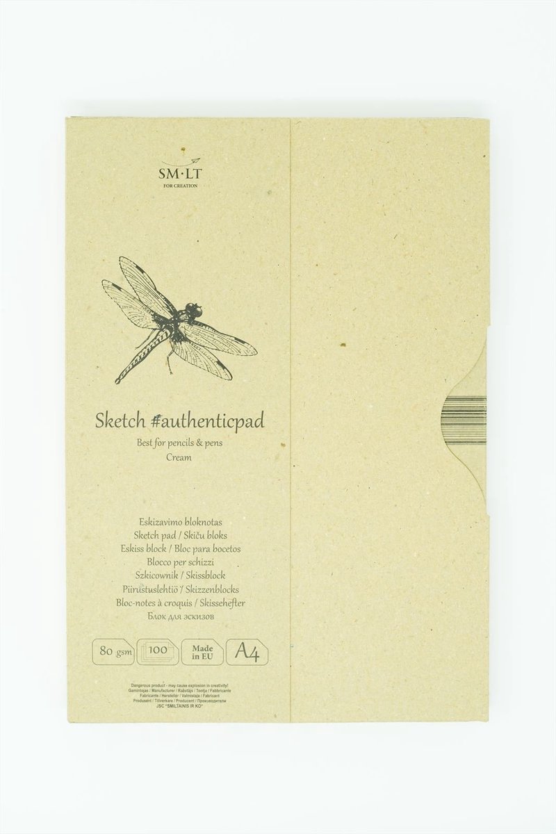 SMLT schetsblok papiermap A4 80gr 100 vel creme tekenpapier.