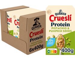 Quaker Cruesli Protein Zero Sugar Added Pistachio & Pumpkin Seeds 6 x 400 gr