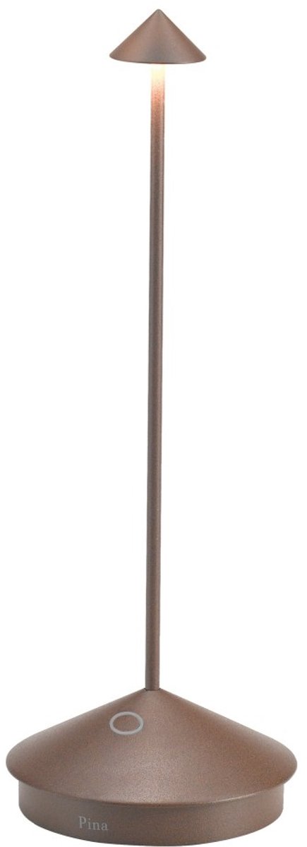 Pina Pro Corten LED tafellamp, oplaadbaar en dimbaar, draadloos, Saffraan, 2200-2700-3000K, IP54, 12 uur batterijduur
