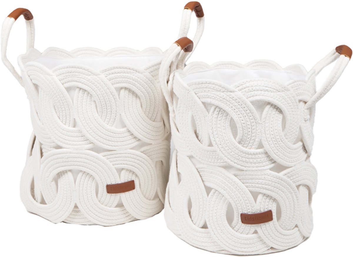 Kidsdepot Opbergmanden Set - Kenzo - Wit (2 Stuks)