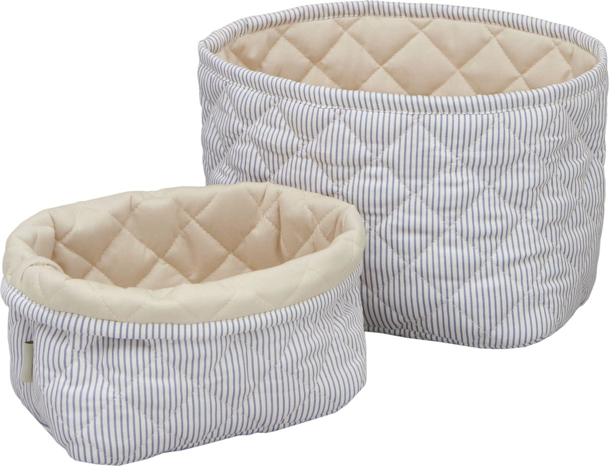 Cam Cam Copenhagen Classic Stripes Opbergmand - 2 Stuks - Blue