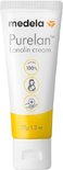 Medela Purelan lanoline crème 37g/1.3 oz tube met een druppel crème.