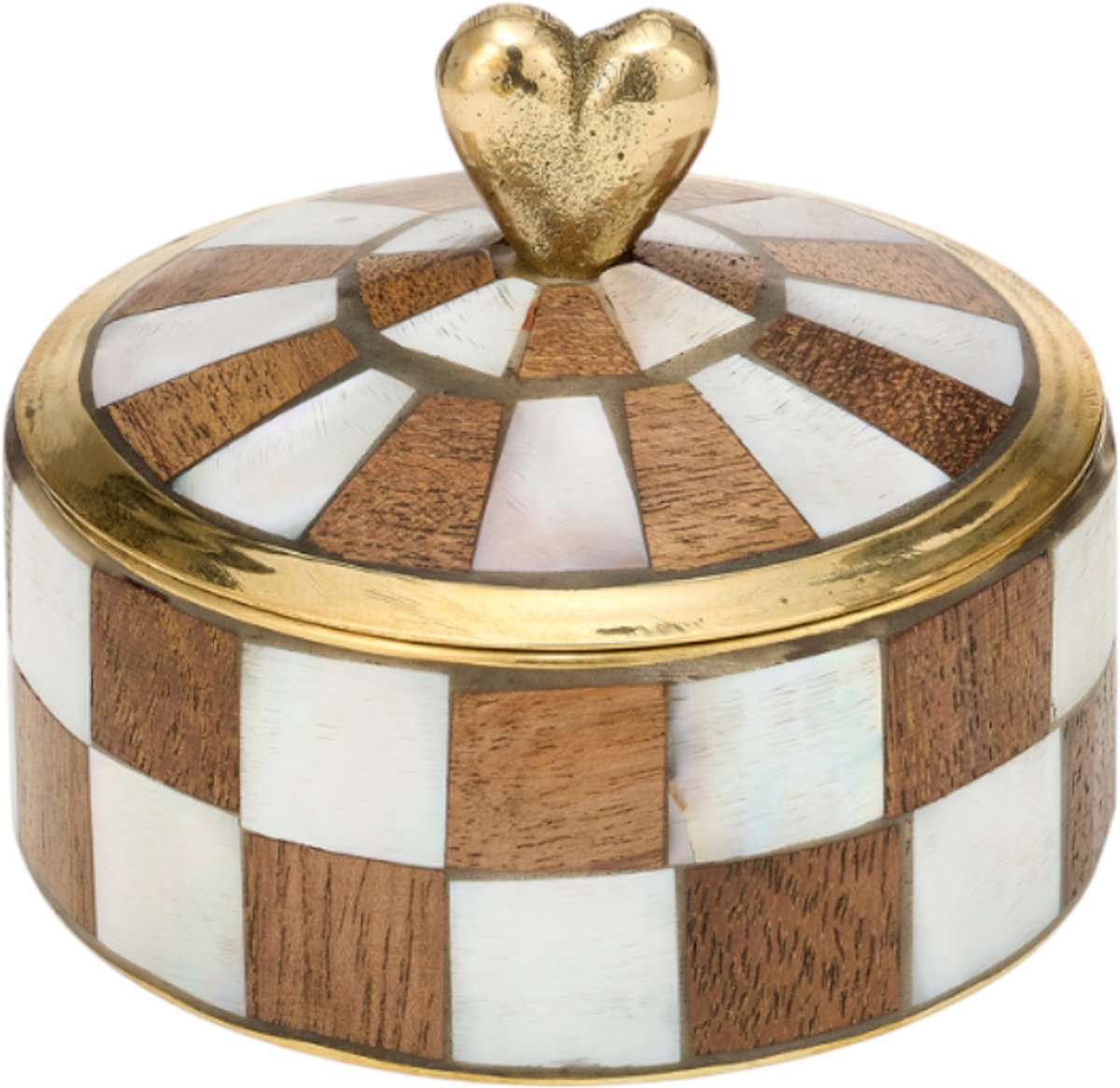 Doing Goods Bewaarbox - Heart Circus Box Woody - White/Brown