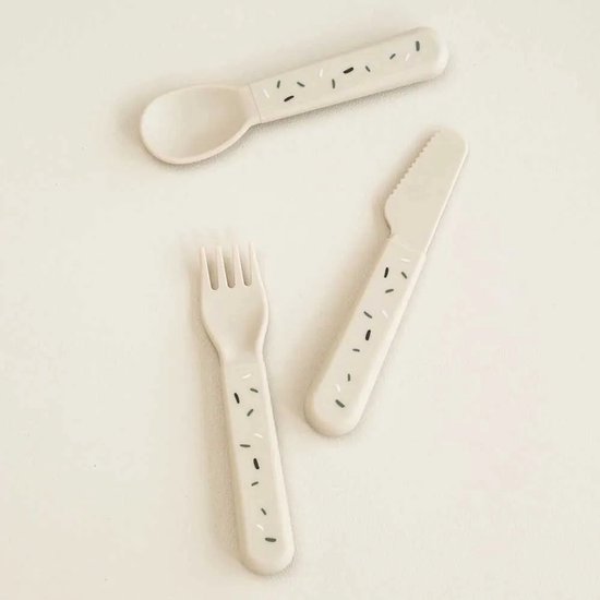 Done By Deer Foodie Cutlery Set Confetti Sand van Done by Deer — afbeelding 3