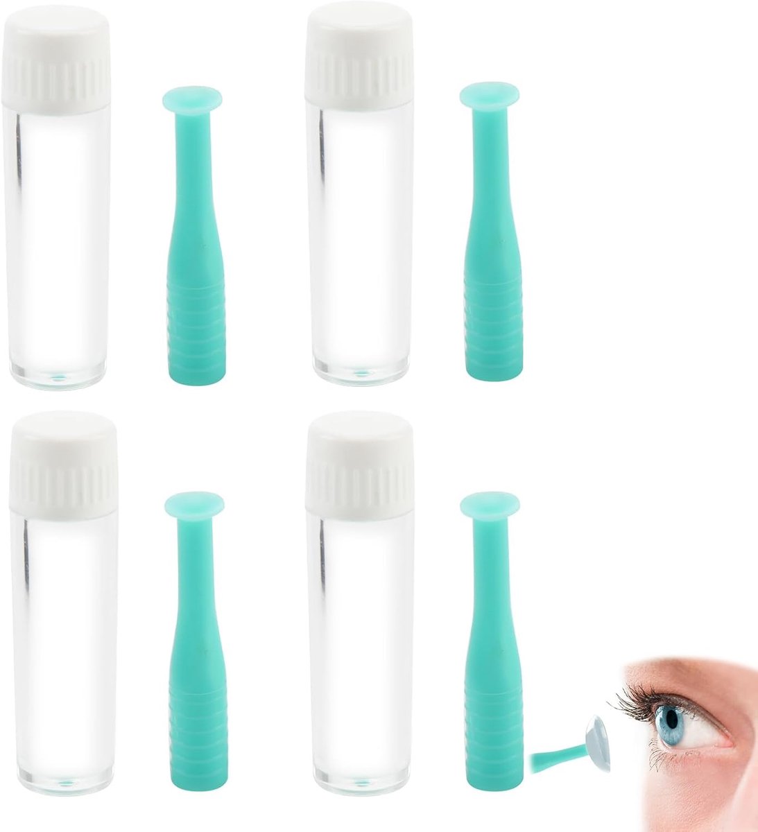 Silicone Contact Lenses Inserts - Contact Lenses Suction Cups - Tools Voor Precise Positioning En Contact Lenses (Groen)
