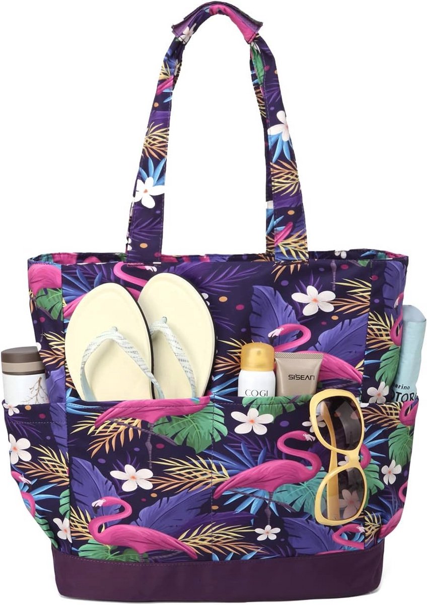 Waterproof Vrouwen Strandtas - Grote Opvouwbare Schoudertas voor Zomer, Vakantie, en Winkel