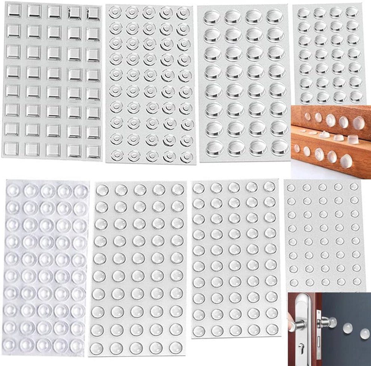 379 Stuks Elastische Buffers en Zelfklevende Rubber Pads voor Meubels en Deuren - Geluidsdemping en Antislip Oplossingen